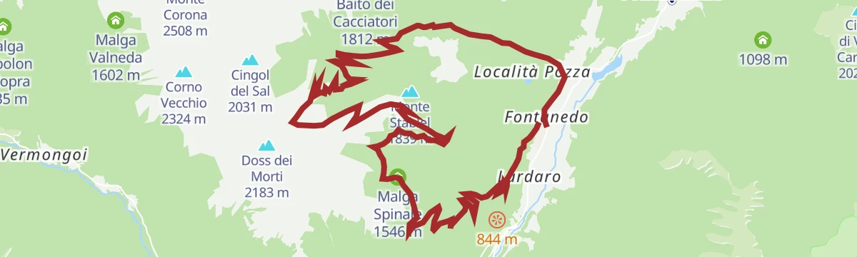 Route map: Avalina Trail - 1109